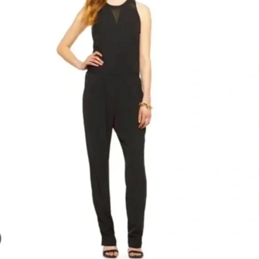 Mossimo Women's Black Mesh Sleeveless Casual Easy Jumpsuit X Large XL